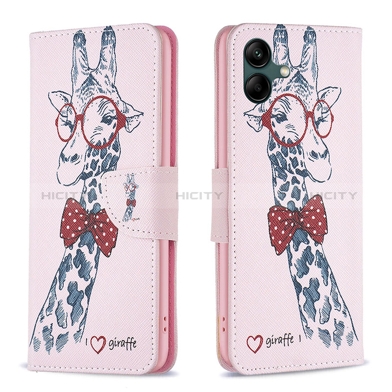 Leather Case Stands Fashionable Pattern Flip Cover Holder B01F for Samsung Galaxy F04