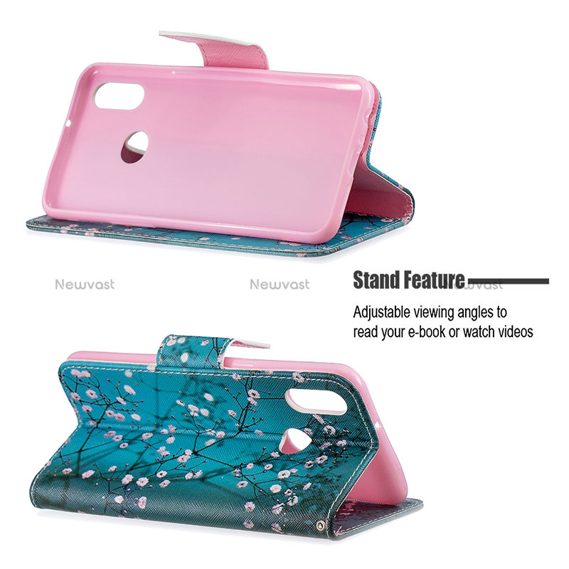 Leather Case Stands Fashionable Pattern Flip Cover Holder B01F for Samsung Galaxy M01s