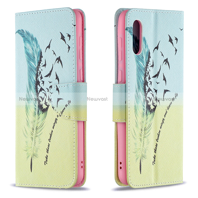 Leather Case Stands Fashionable Pattern Flip Cover Holder B01F for Samsung Galaxy M02