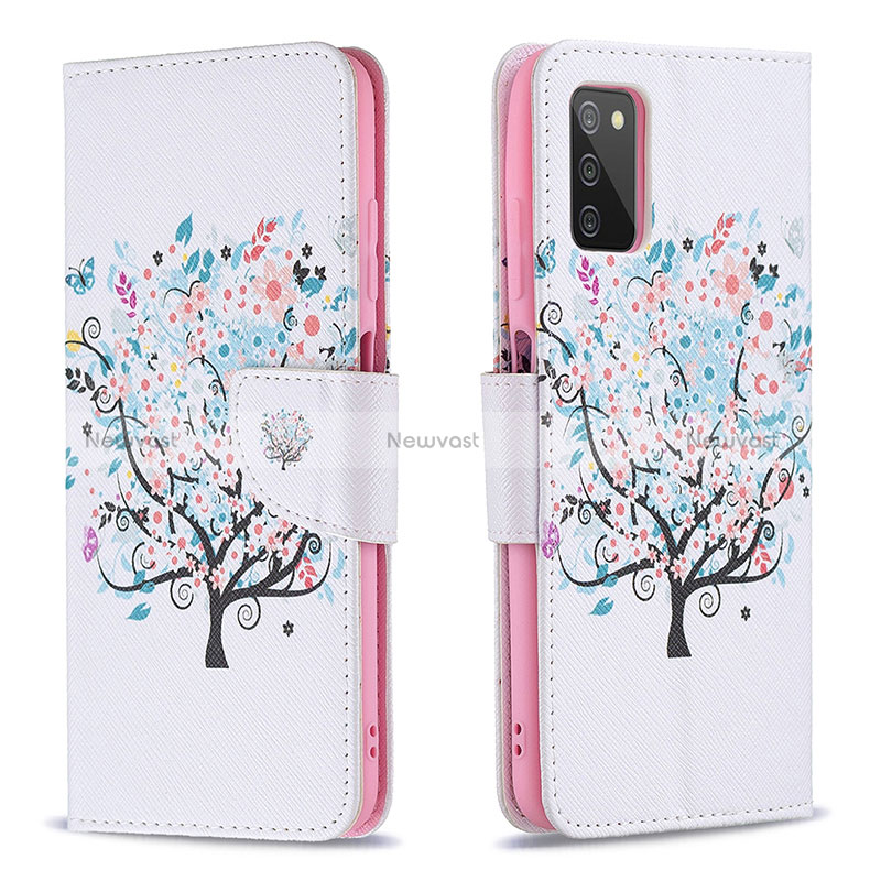 Leather Case Stands Fashionable Pattern Flip Cover Holder B01F for Samsung Galaxy M02s