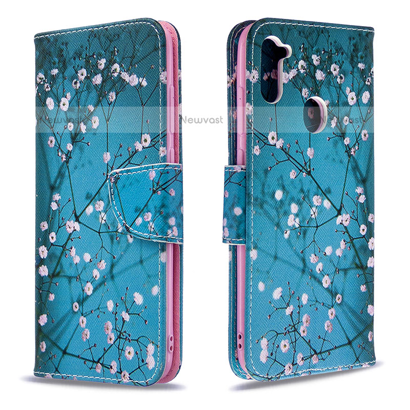 Leather Case Stands Fashionable Pattern Flip Cover Holder B01F for Samsung Galaxy M11