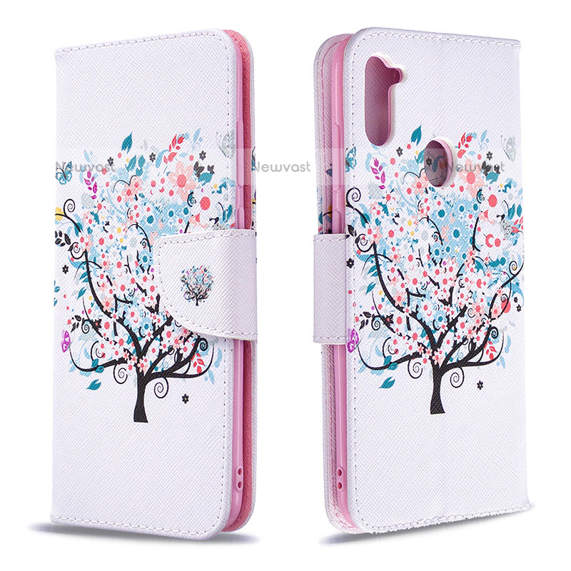 Leather Case Stands Fashionable Pattern Flip Cover Holder B01F for Samsung Galaxy M11