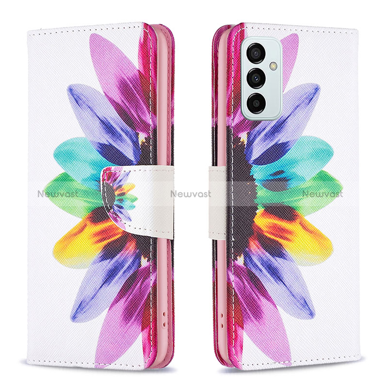 Leather Case Stands Fashionable Pattern Flip Cover Holder B01F for Samsung Galaxy M23 5G