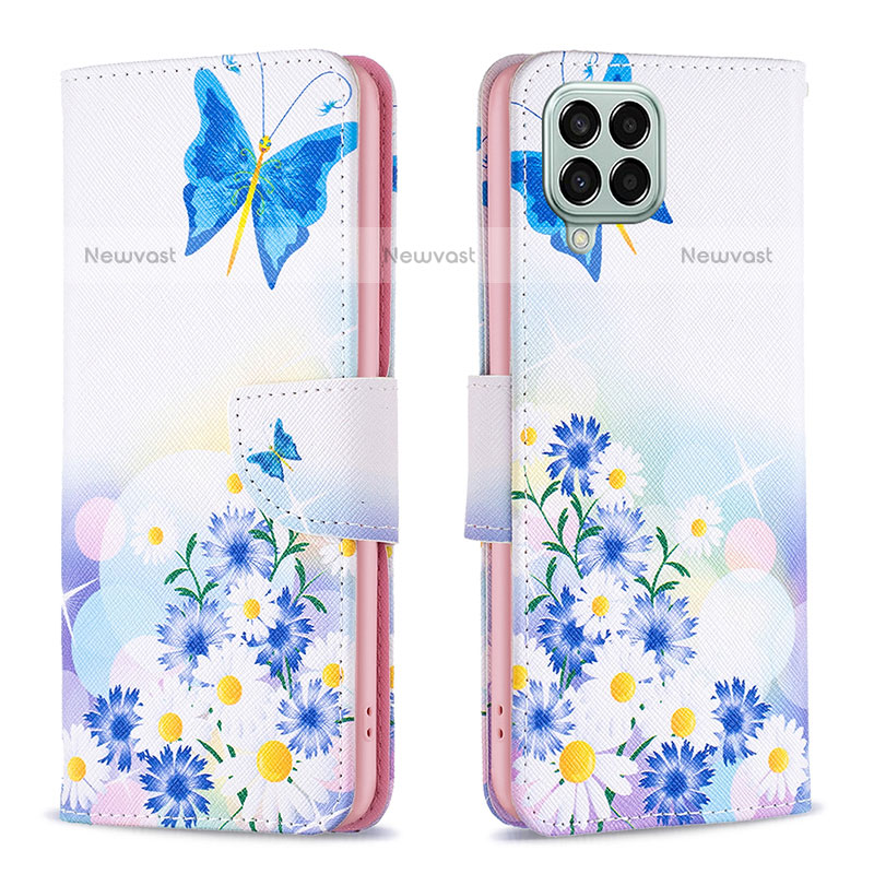 Leather Case Stands Fashionable Pattern Flip Cover Holder B01F for Samsung Galaxy M33 5G