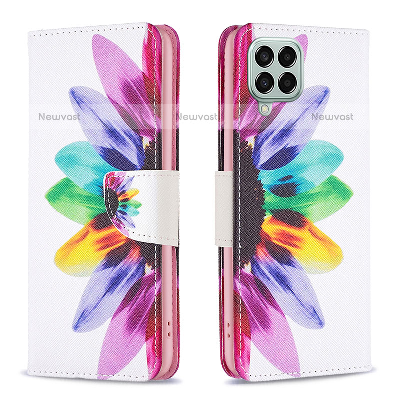 Leather Case Stands Fashionable Pattern Flip Cover Holder B01F for Samsung Galaxy M33 5G