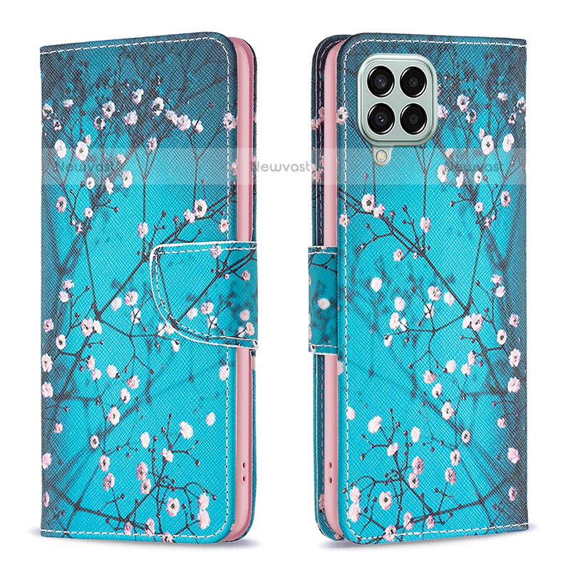 Leather Case Stands Fashionable Pattern Flip Cover Holder B01F for Samsung Galaxy M33 5G