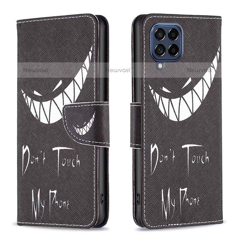 Leather Case Stands Fashionable Pattern Flip Cover Holder B01F for Samsung Galaxy M53 5G