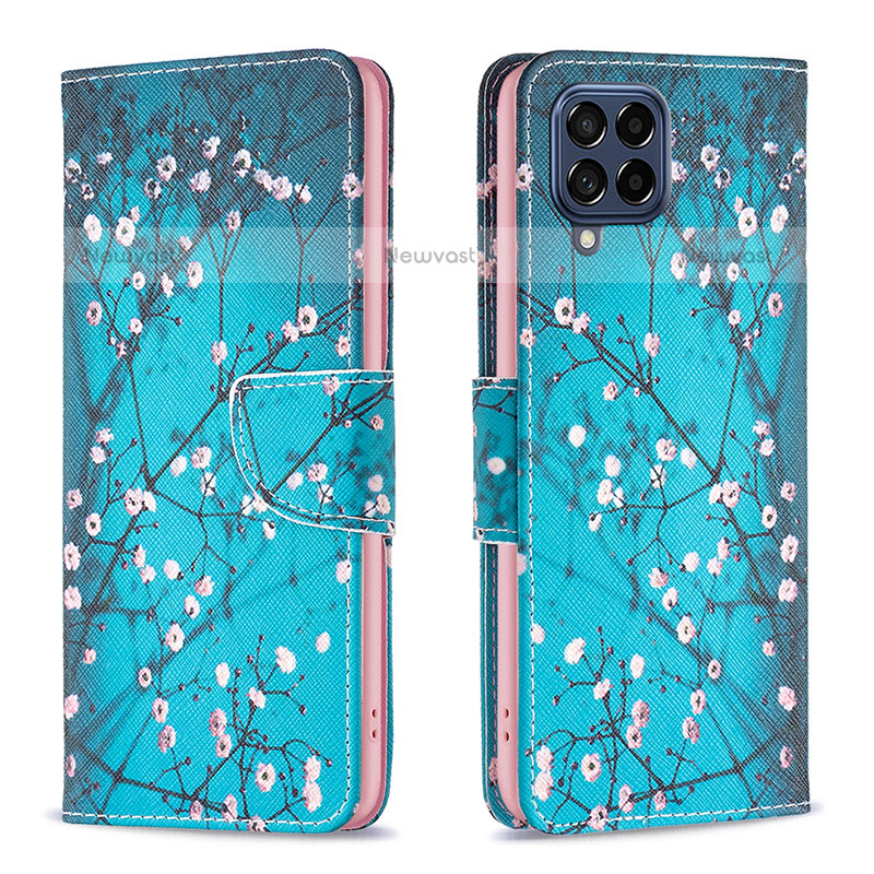 Leather Case Stands Fashionable Pattern Flip Cover Holder B01F for Samsung Galaxy M53 5G