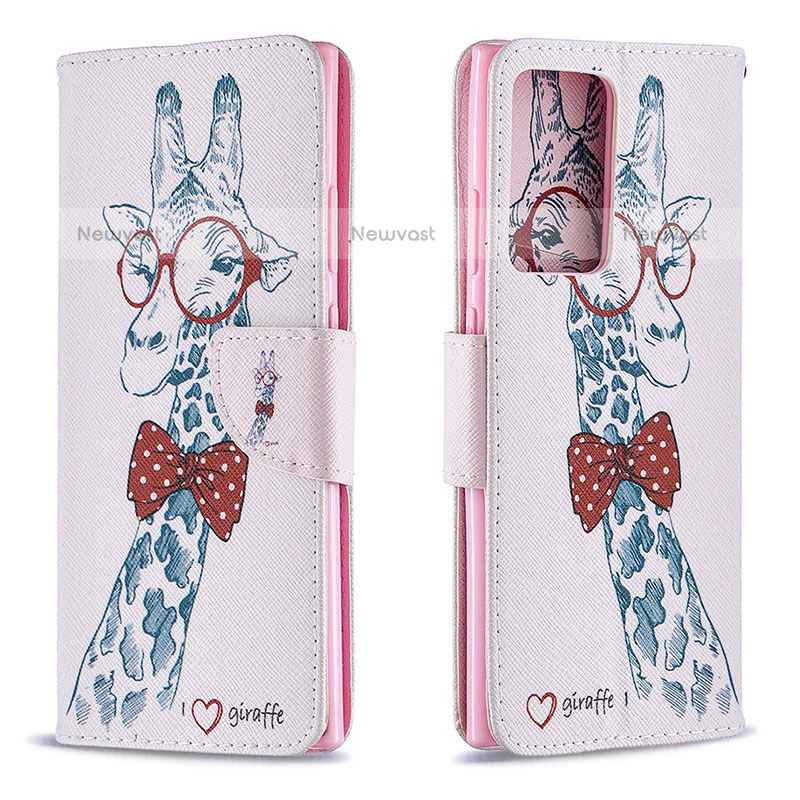 Leather Case Stands Fashionable Pattern Flip Cover Holder B01F for Samsung Galaxy Note 20 Ultra 5G