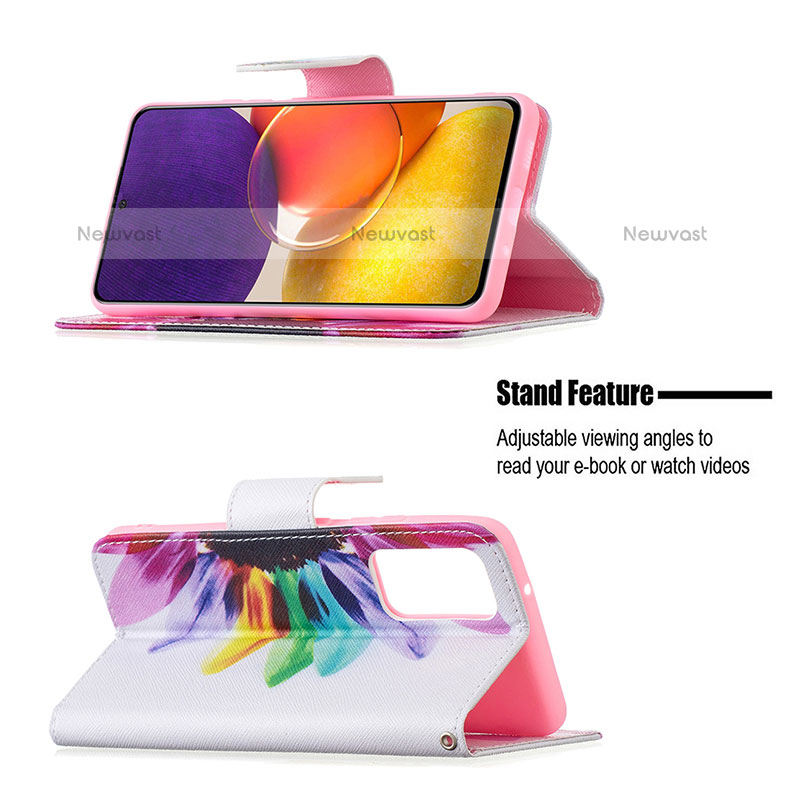 Leather Case Stands Fashionable Pattern Flip Cover Holder B01F for Samsung Galaxy Quantum2 5G