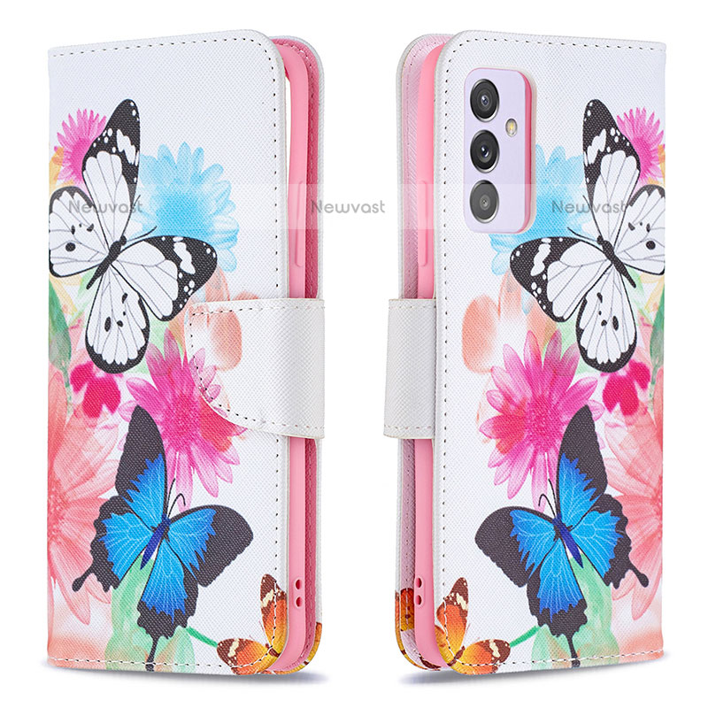 Leather Case Stands Fashionable Pattern Flip Cover Holder B01F for Samsung Galaxy Quantum2 5G Colorful