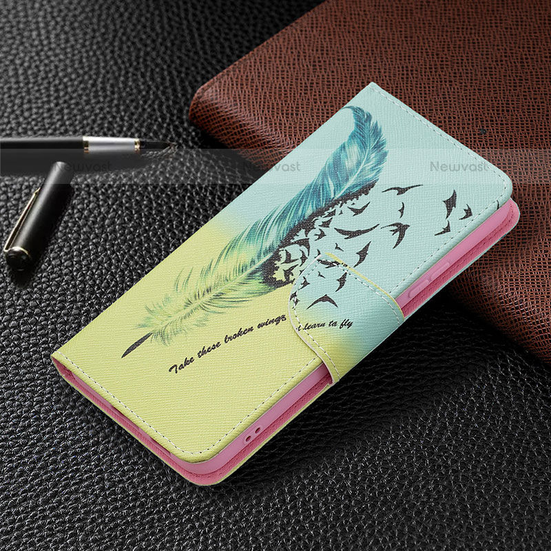 Leather Case Stands Fashionable Pattern Flip Cover Holder B01F for Samsung Galaxy S21 5G