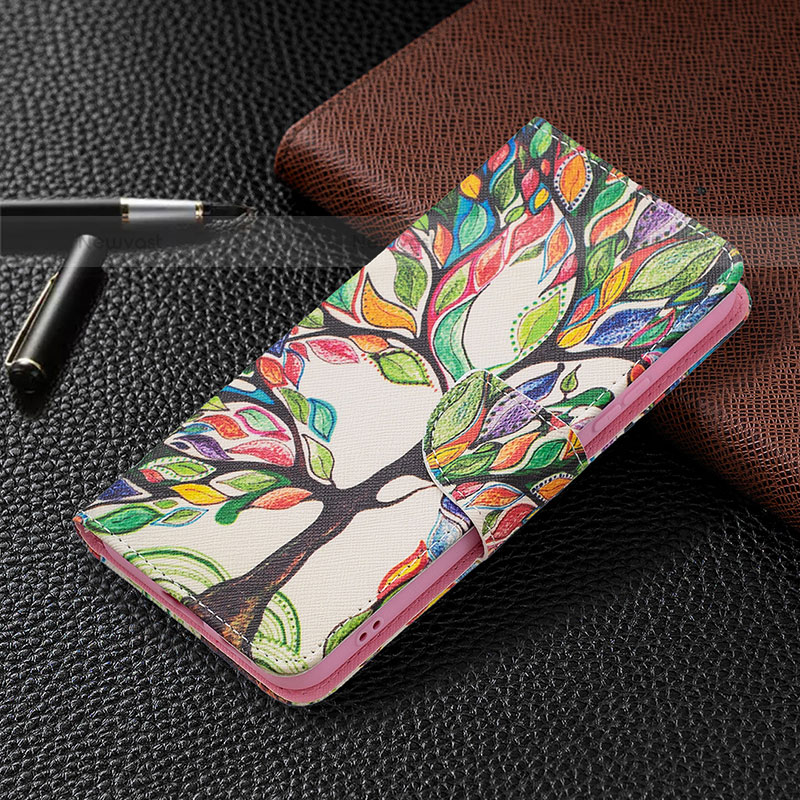 Leather Case Stands Fashionable Pattern Flip Cover Holder B01F for Samsung Galaxy S21 Plus 5G Green