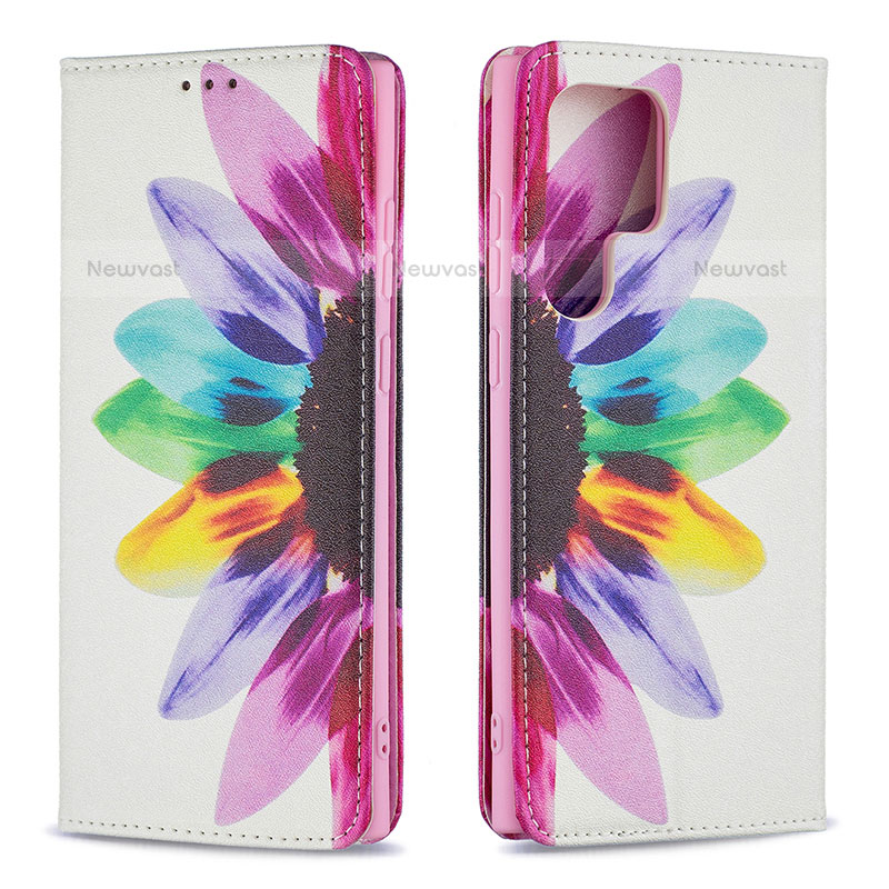 Leather Case Stands Fashionable Pattern Flip Cover Holder B01F for Samsung Galaxy S21 Ultra 5G