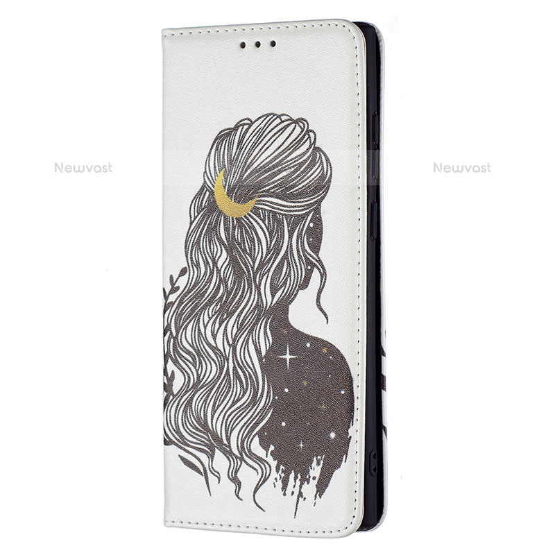 Leather Case Stands Fashionable Pattern Flip Cover Holder B01F for Samsung Galaxy S21 Ultra 5G