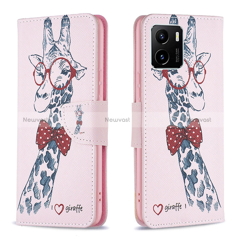 Leather Case Stands Fashionable Pattern Flip Cover Holder B01F for Vivo iQOO U5x