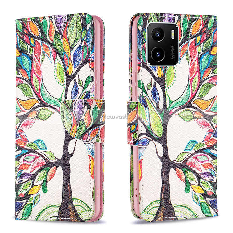 Leather Case Stands Fashionable Pattern Flip Cover Holder B01F for Vivo iQOO U5x