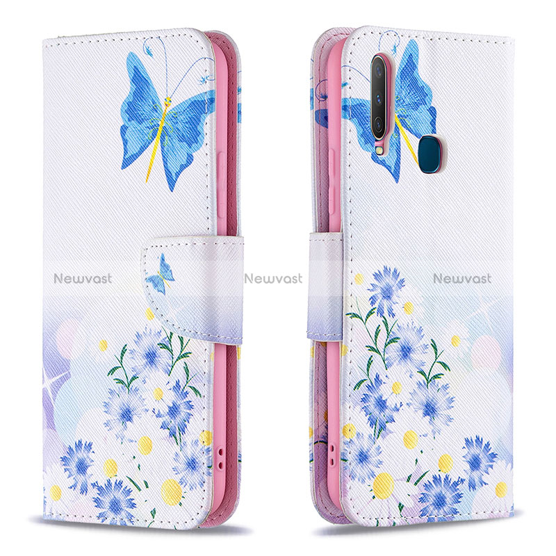 Leather Case Stands Fashionable Pattern Flip Cover Holder B01F for Vivo Y11