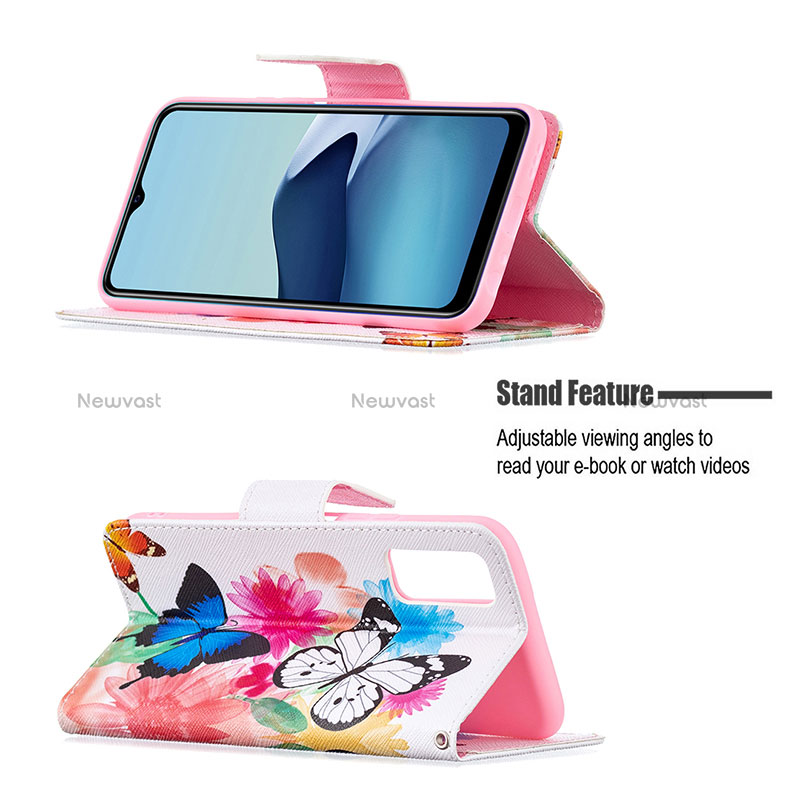 Leather Case Stands Fashionable Pattern Flip Cover Holder B01F for Vivo Y12G