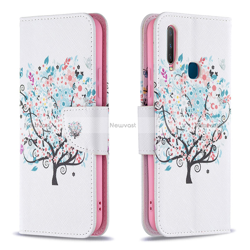 Leather Case Stands Fashionable Pattern Flip Cover Holder B01F for Vivo Y3