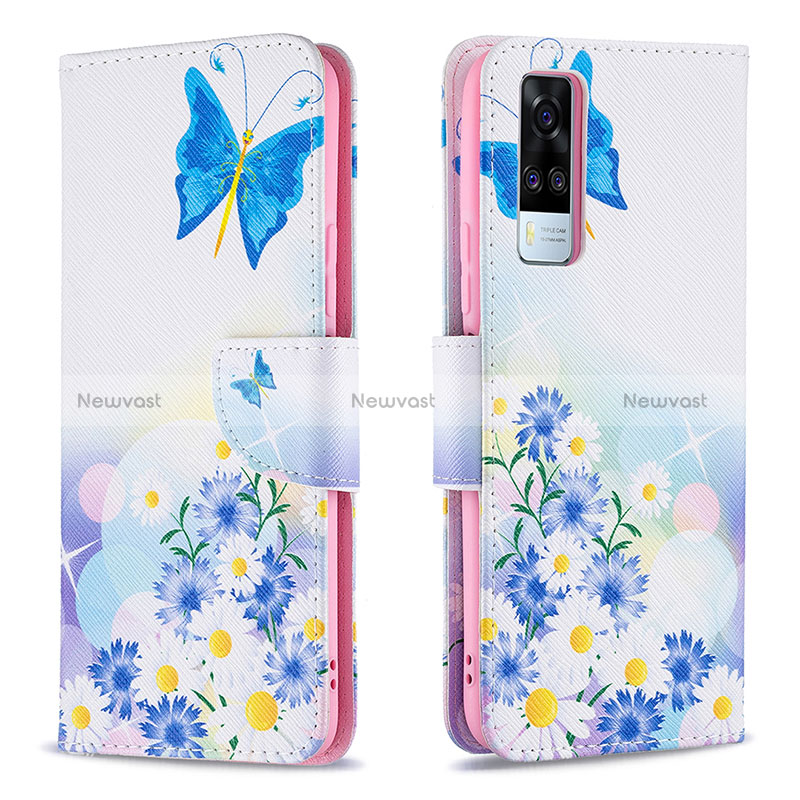 Leather Case Stands Fashionable Pattern Flip Cover Holder B01F for Vivo Y31 (2021)