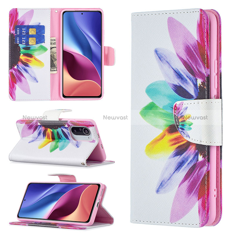 Leather Case Stands Fashionable Pattern Flip Cover Holder B01F for Xiaomi Mi 11i 5G