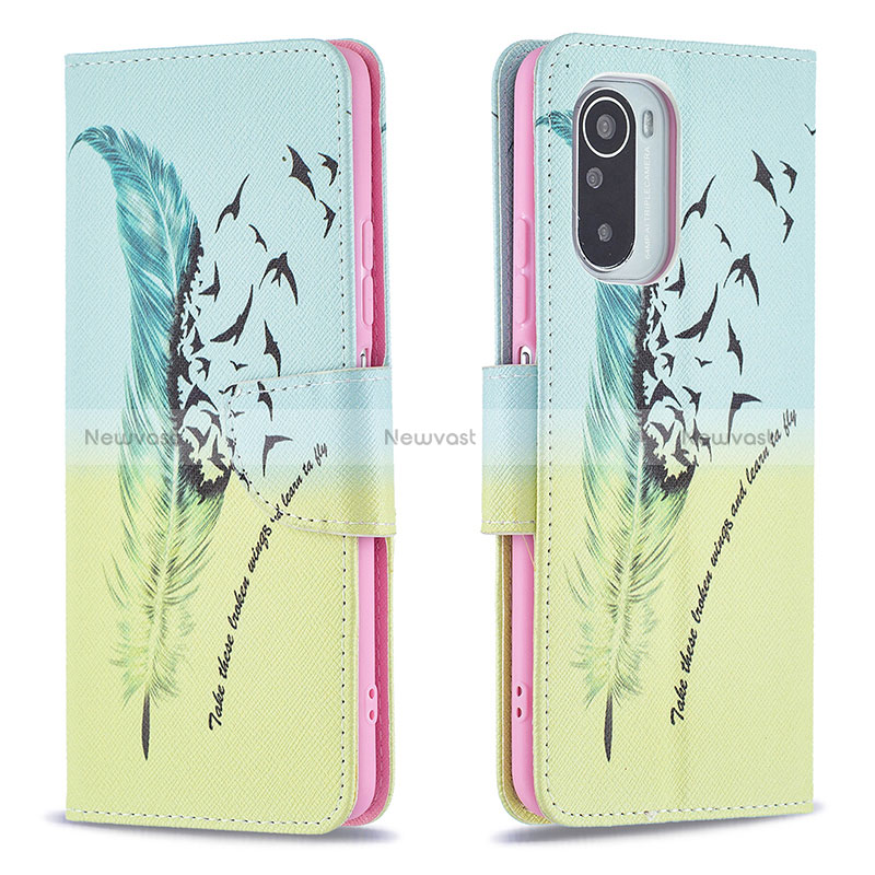 Leather Case Stands Fashionable Pattern Flip Cover Holder B01F for Xiaomi Mi 11i 5G