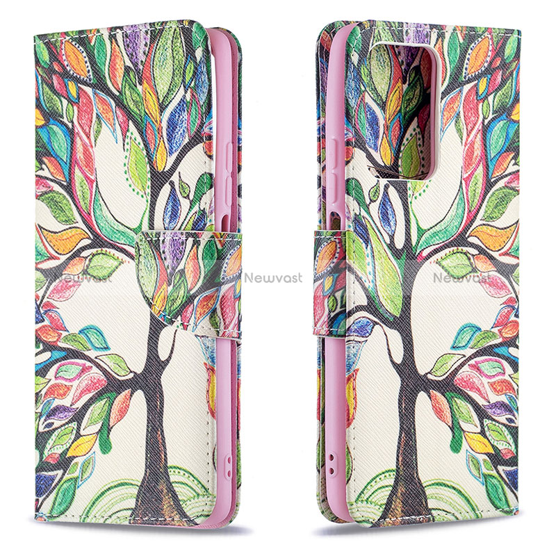 Leather Case Stands Fashionable Pattern Flip Cover Holder B01F for Xiaomi Mi 11T 5G Green