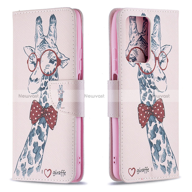 Leather Case Stands Fashionable Pattern Flip Cover Holder B01F for Xiaomi Mi 11T 5G Pink
