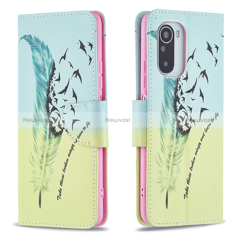 Leather Case Stands Fashionable Pattern Flip Cover Holder B01F for Xiaomi Mi 11X 5G