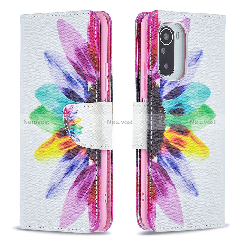 Leather Case Stands Fashionable Pattern Flip Cover Holder B01F for Xiaomi Mi 11X 5G Mixed