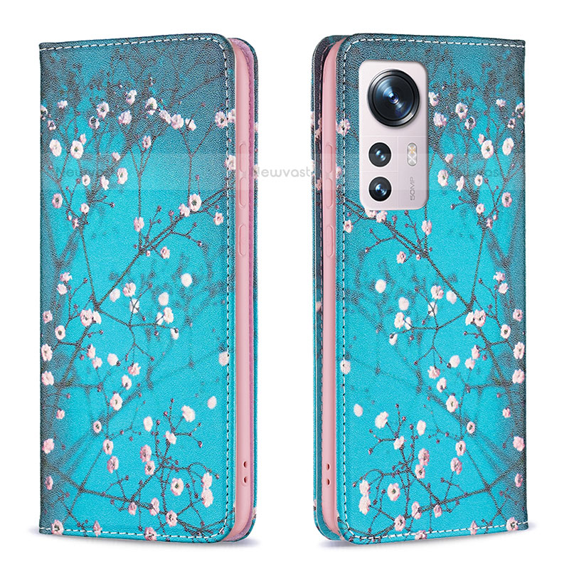 Leather Case Stands Fashionable Pattern Flip Cover Holder B01F for Xiaomi Mi 12 Pro 5G