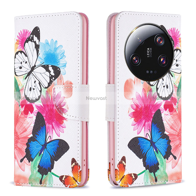 Leather Case Stands Fashionable Pattern Flip Cover Holder B01F for Xiaomi Mi 13 Ultra 5G