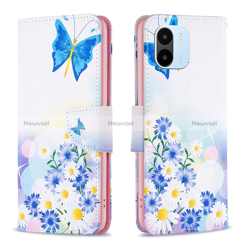 Leather Case Stands Fashionable Pattern Flip Cover Holder B01F for Xiaomi Poco C50