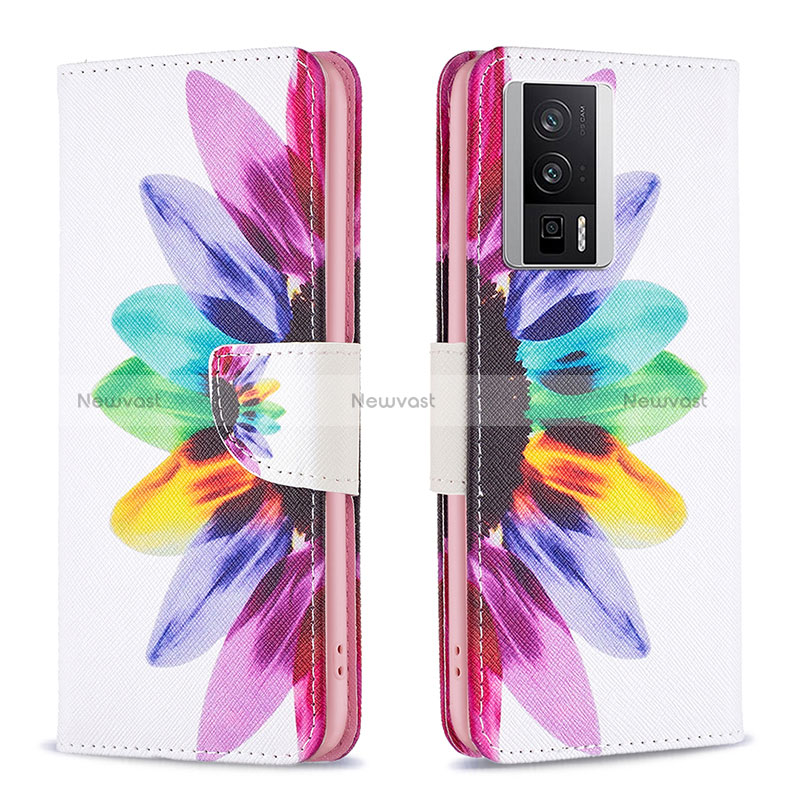 Leather Case Stands Fashionable Pattern Flip Cover Holder B01F for Xiaomi Poco F5 Pro 5G Mixed