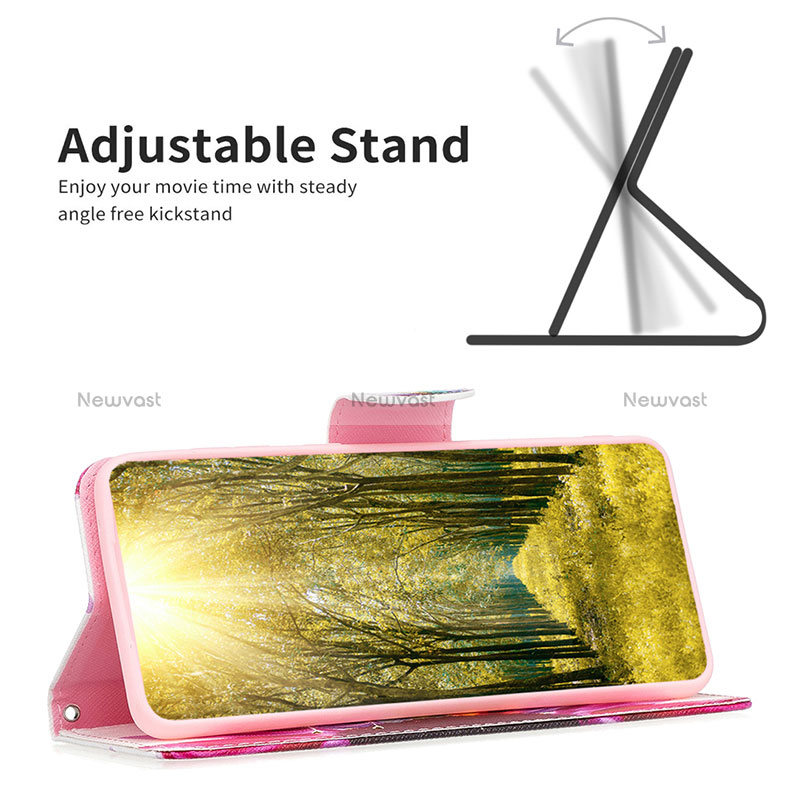 Leather Case Stands Fashionable Pattern Flip Cover Holder B01F for Xiaomi Poco M4 Pro 4G