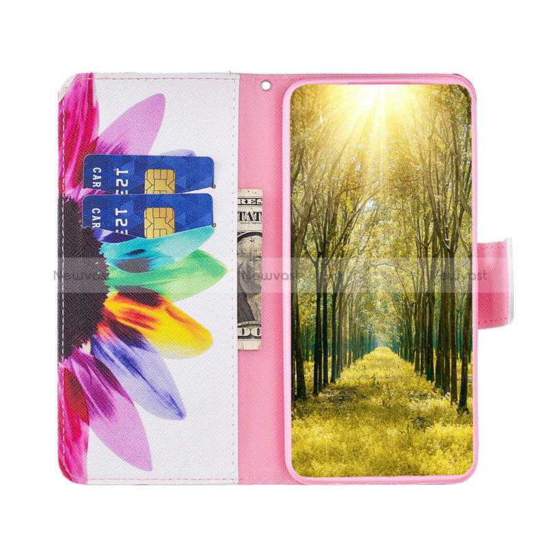 Leather Case Stands Fashionable Pattern Flip Cover Holder B01F for Xiaomi Poco M4 Pro 4G