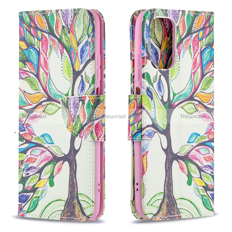 Leather Case Stands Fashionable Pattern Flip Cover Holder B01F for Xiaomi Poco M5S