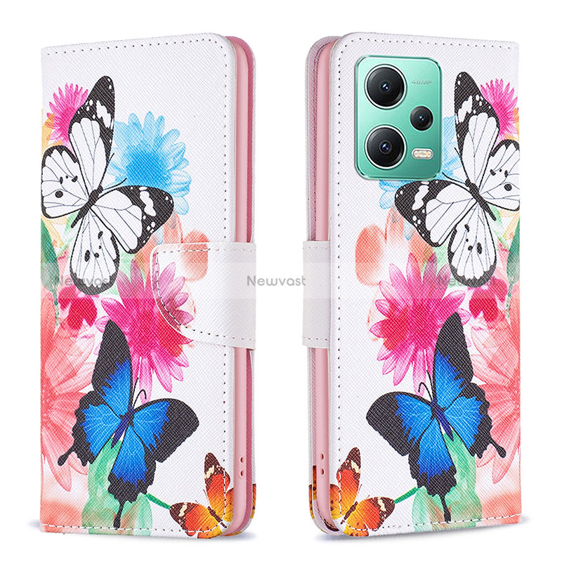 Leather Case Stands Fashionable Pattern Flip Cover Holder B01F for Xiaomi Poco X5 5G Colorful