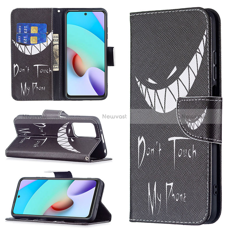 Leather Case Stands Fashionable Pattern Flip Cover Holder B01F for Xiaomi Redmi 10 (2022)