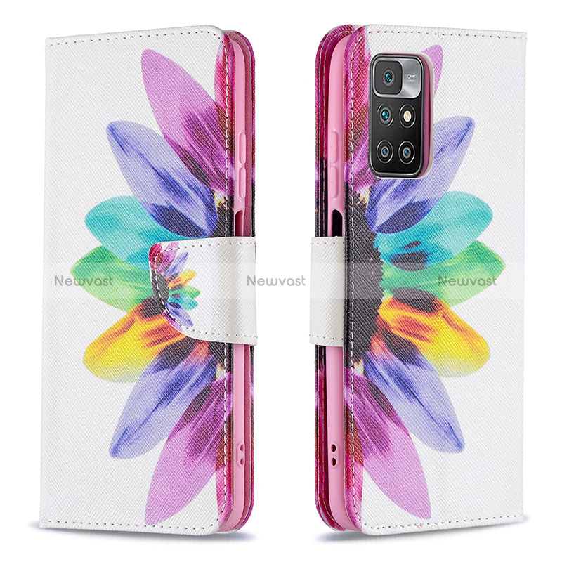 Leather Case Stands Fashionable Pattern Flip Cover Holder B01F for Xiaomi Redmi 10 (2022)