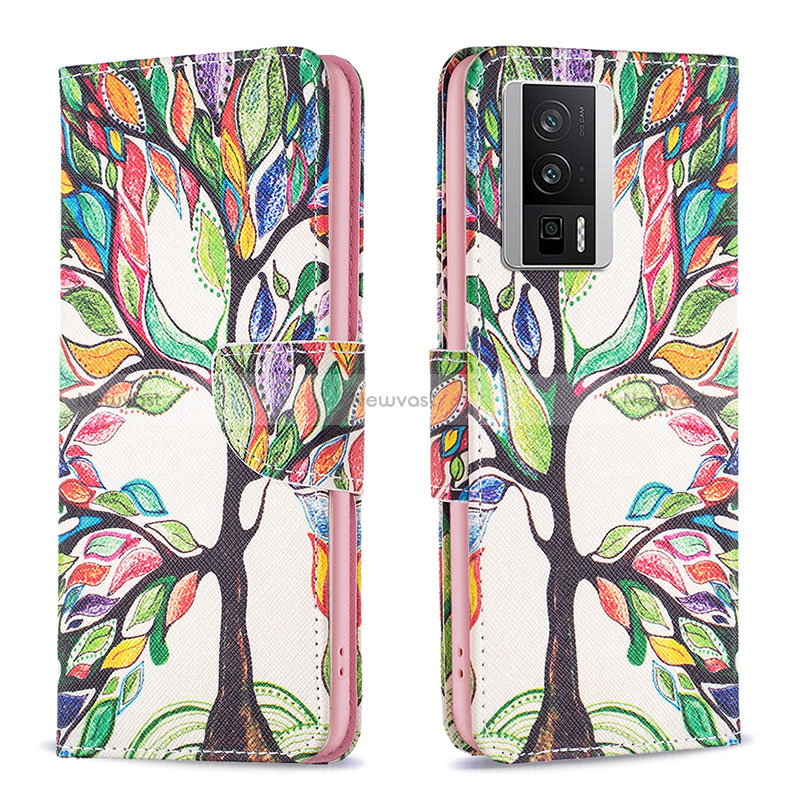 Leather Case Stands Fashionable Pattern Flip Cover Holder B01F for Xiaomi Redmi K60 Pro 5G