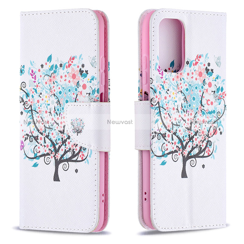 Leather Case Stands Fashionable Pattern Flip Cover Holder B01F for Xiaomi Redmi Note 10 4G