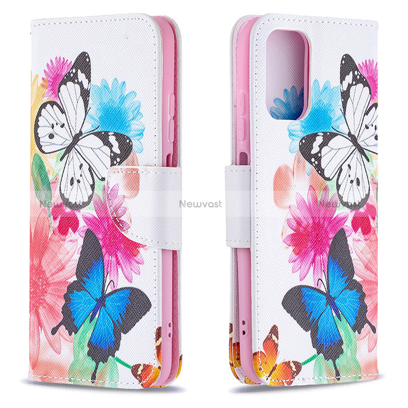 Leather Case Stands Fashionable Pattern Flip Cover Holder B01F for Xiaomi Redmi Note 10 4G