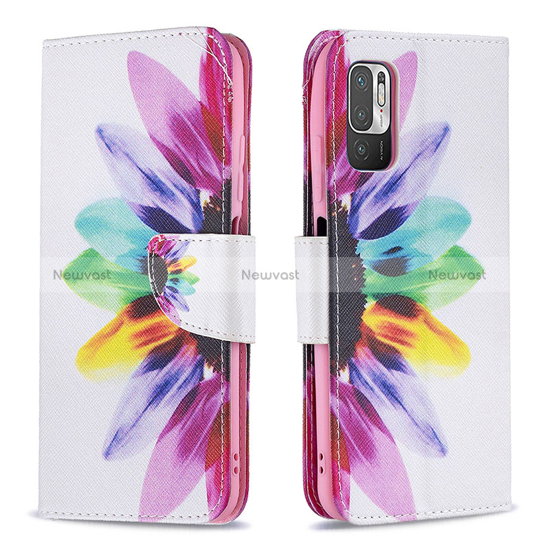 Leather Case Stands Fashionable Pattern Flip Cover Holder B01F for Xiaomi Redmi Note 10 5G