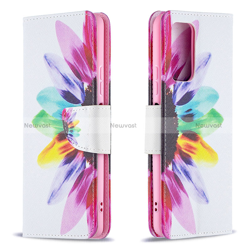 Leather Case Stands Fashionable Pattern Flip Cover Holder B01F for Xiaomi Redmi Note 10 Pro 4G