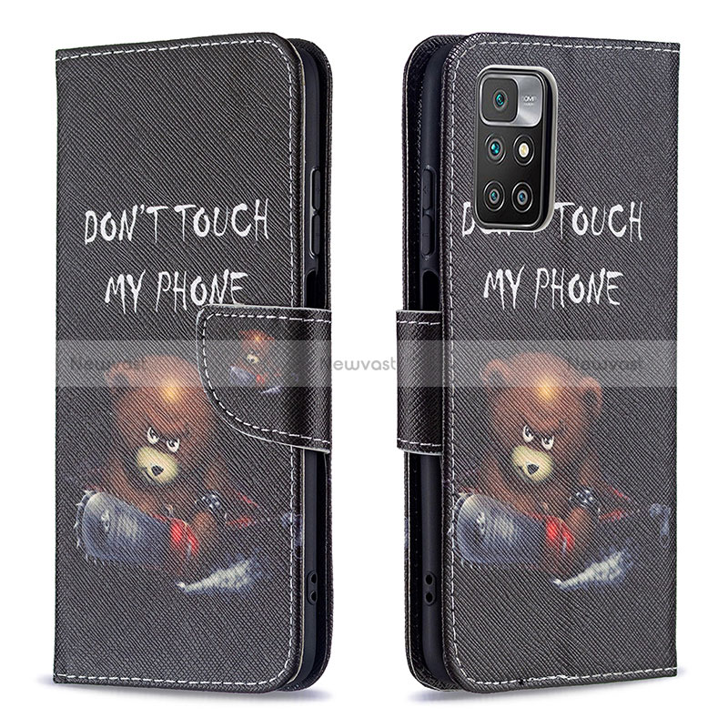 Leather Case Stands Fashionable Pattern Flip Cover Holder B01F for Xiaomi Redmi Note 11 4G (2021)