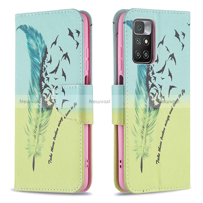 Leather Case Stands Fashionable Pattern Flip Cover Holder B01F for Xiaomi Redmi Note 11 4G (2021)