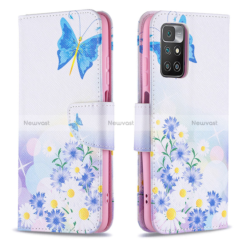 Leather Case Stands Fashionable Pattern Flip Cover Holder B01F for Xiaomi Redmi Note 11 4G (2021)