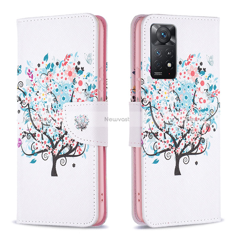 Leather Case Stands Fashionable Pattern Flip Cover Holder B01F for Xiaomi Redmi Note 11 Pro 5G